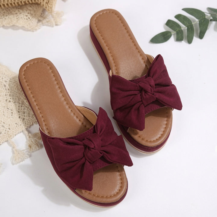 SUNKISSEDSTEP Women’s Bow Comfort Wedge Slides (US 5.5–9.5)