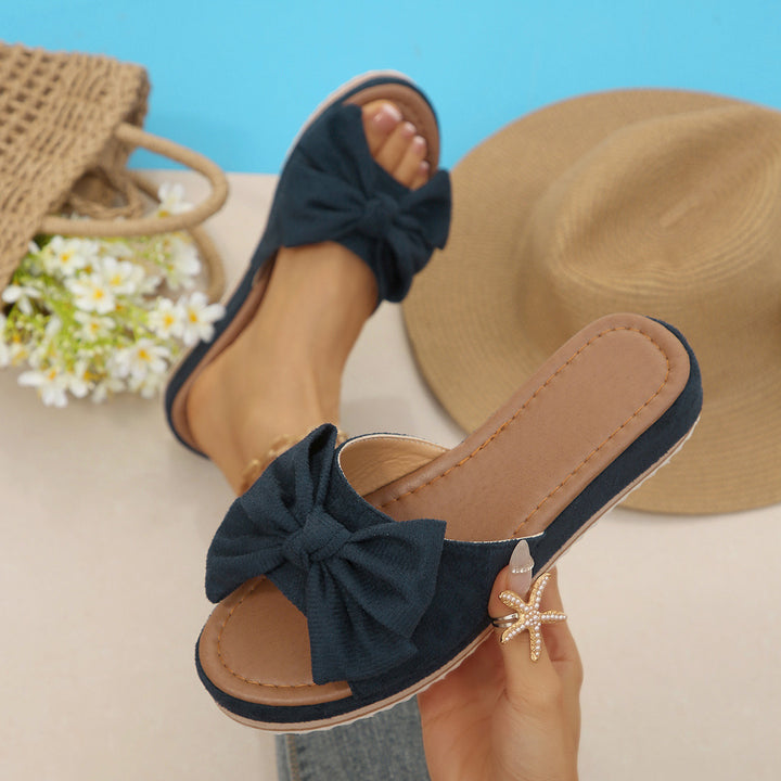 SUNKISSEDSTEP Women’s Wedge Bow Slide Sandals (US 5.5–9.5)
