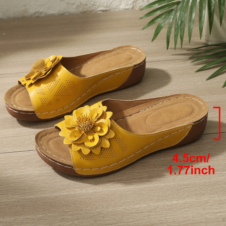SUNKISSEDSTEP Women’s Blossom Platform Wedge Slides (US 6–9.5)