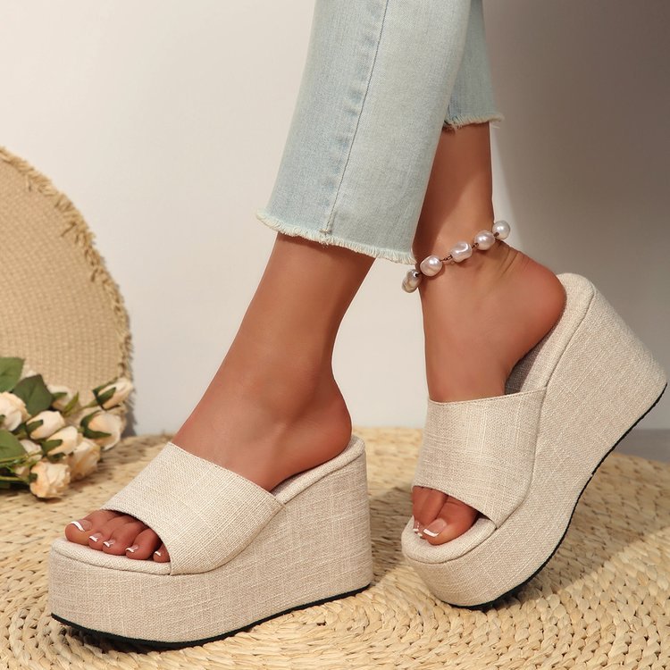 SUNKISSEDSTEP Women’s Luna Platform Wedge Slides