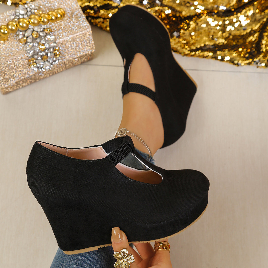 Suede Wedge Platform Pumps