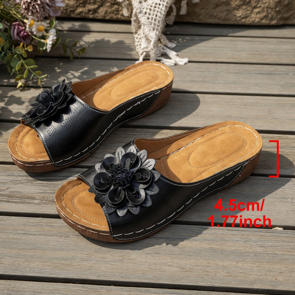 SUNKISSEDSTEP Women’s Blossom Platform Wedge Slides (US 6–9.5)