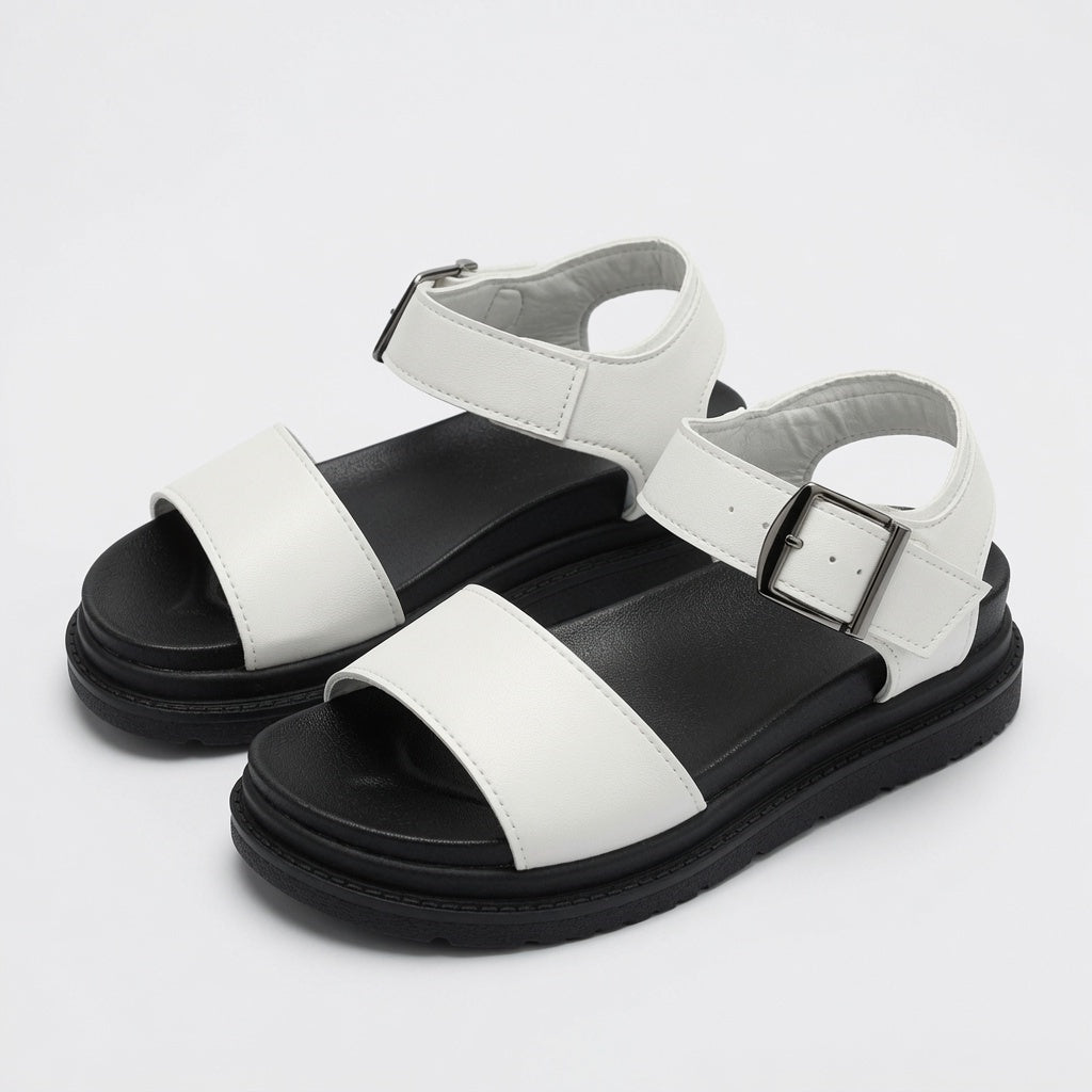 Wide Strap Platform Sandals