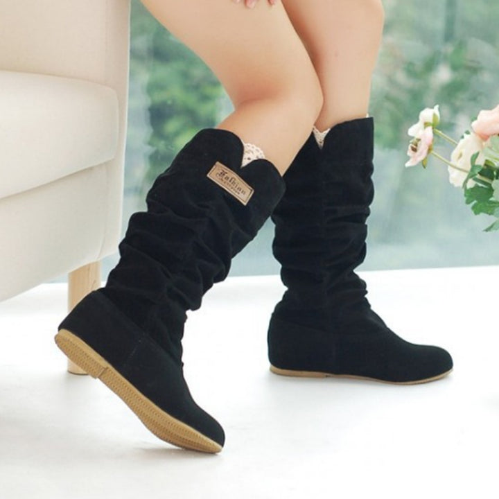 SUNKISSEDSTEP Women’s Slouchy Mid-Calf Suede Boots