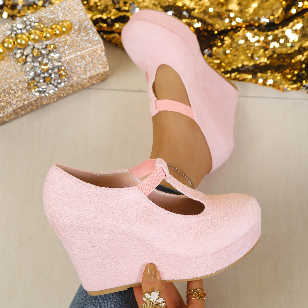 Suede Wedge Platform Pumps