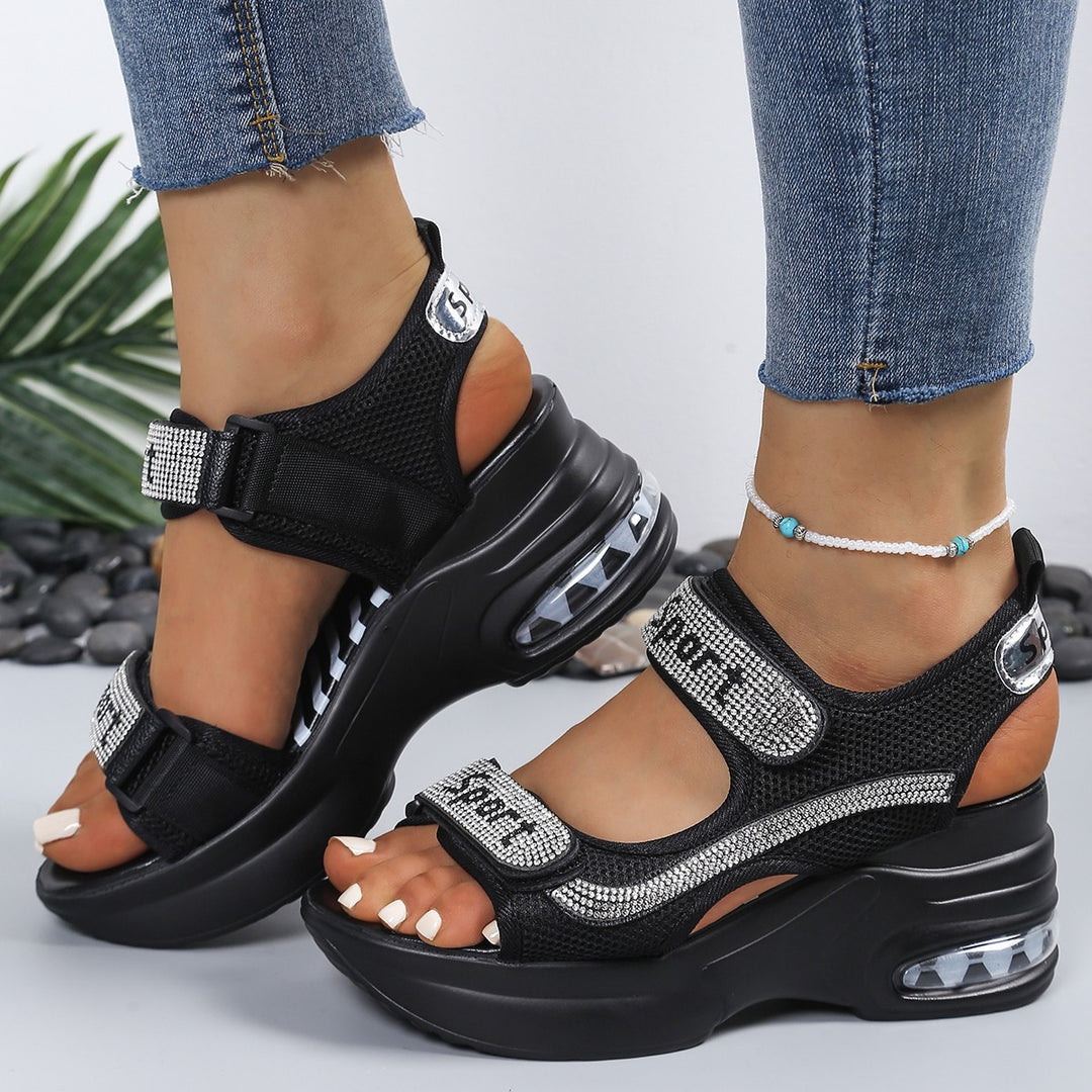 Sporty Platform Wedge Sandals