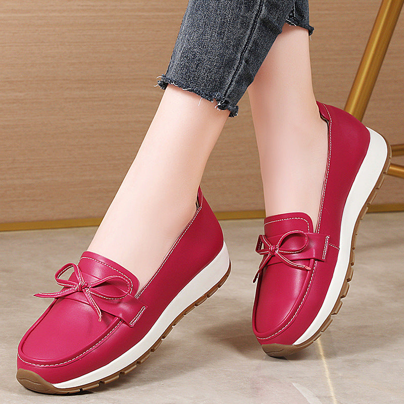 SUNKISSEDSTEP Women’s Bow Detail Slip-On Loafers
