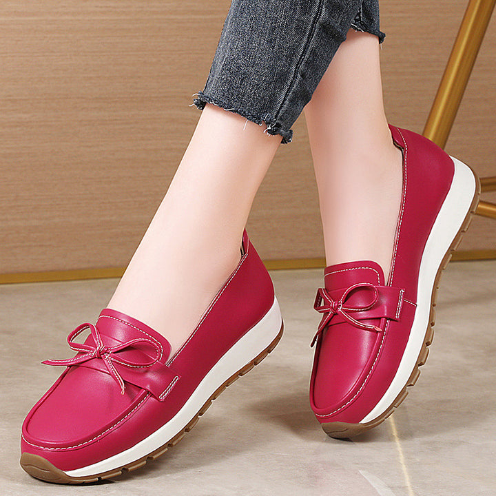 SUNKISSEDSTEP Women’s Bow Detail Slip-On Loafers