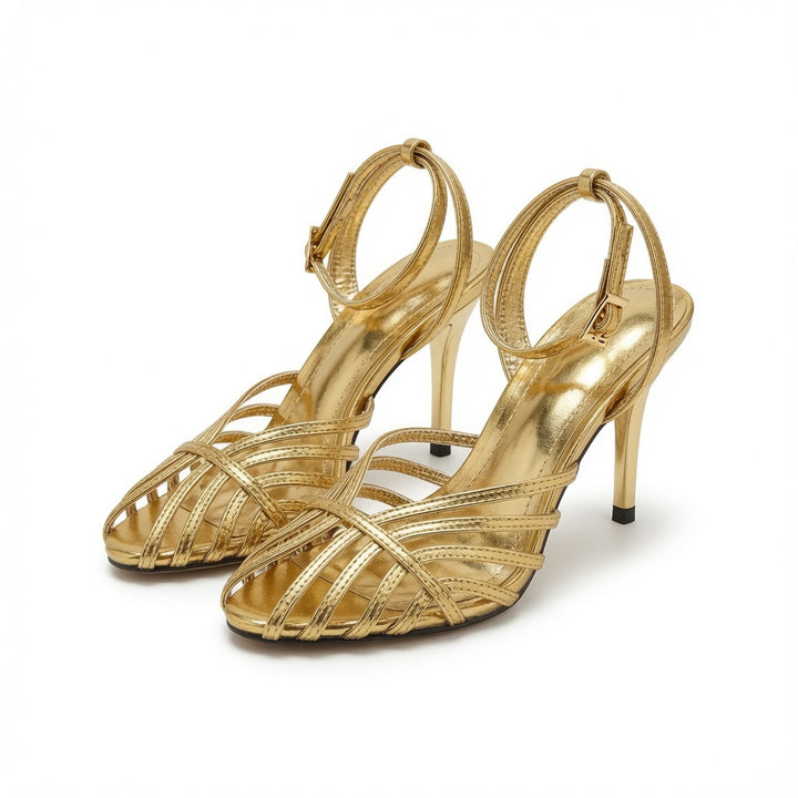 Golden Strappy Heels
