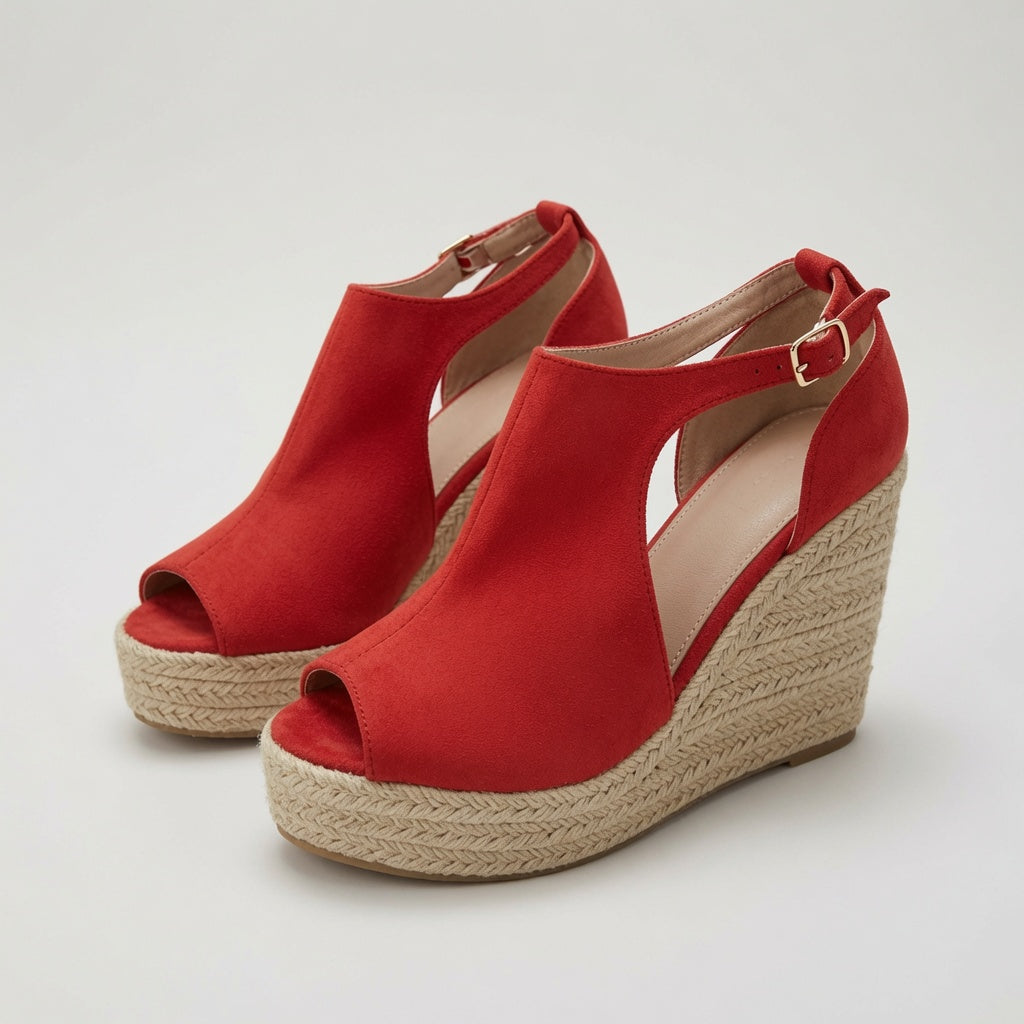 Espadrille Peep Toe Wedge Sandals