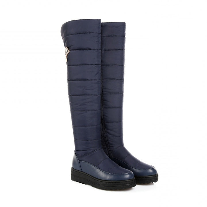 SUNKISSEDSTEP Women’s Waterproof Quilted Over-the-Knee Snow Boots
