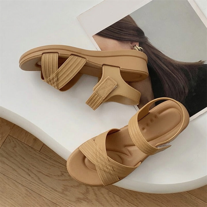 PVC &amp; EVA Platform Strap Sandals