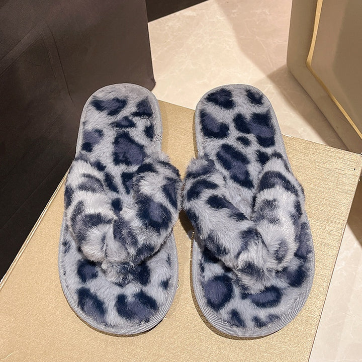 Plush Faux Fur Flip-Flop Slippers
