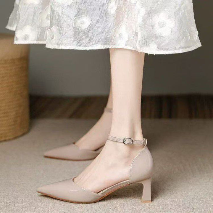 Elegant Hollow Pointed Toe Slingback Heels