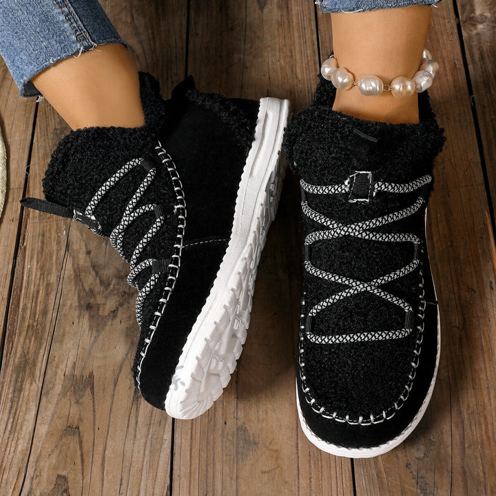 SUNKISSEDSTEP Women’s Cozy Mid-Calf Winter Boots – Warm Lined Lace-Up Snow Boots