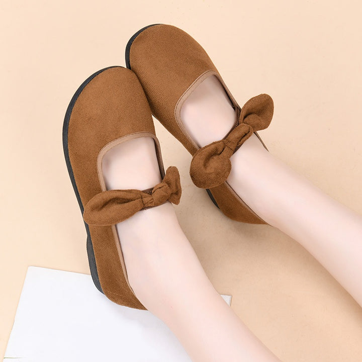 SUNKISSEDSTEP Women’s Bow Detail Closed-Toe Comfort Flats