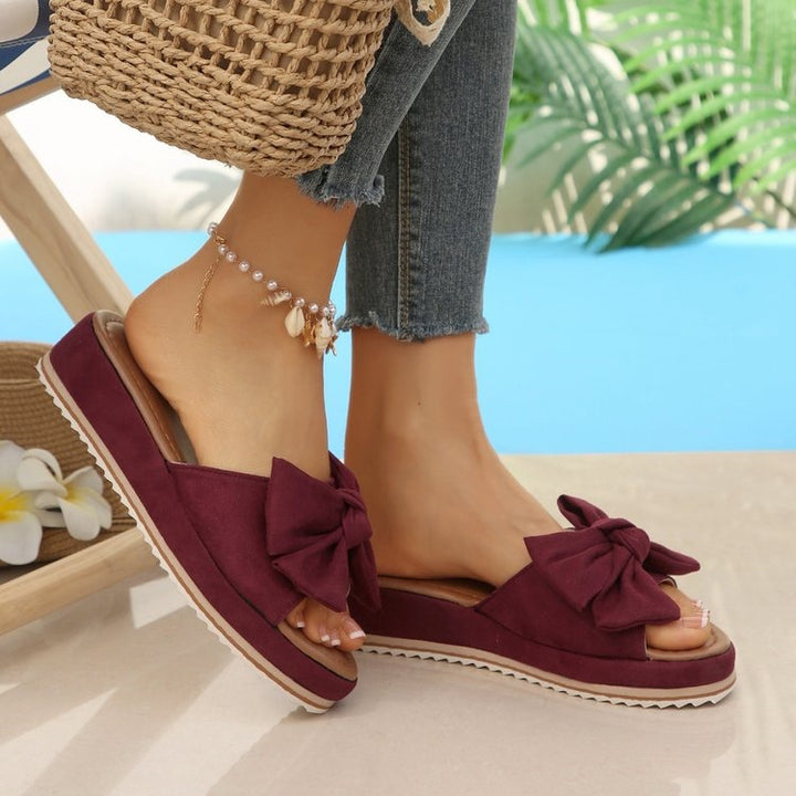 SUNKISSEDSTEP Women’s Bow Comfort Wedge Slides (US 5.5–9.5)