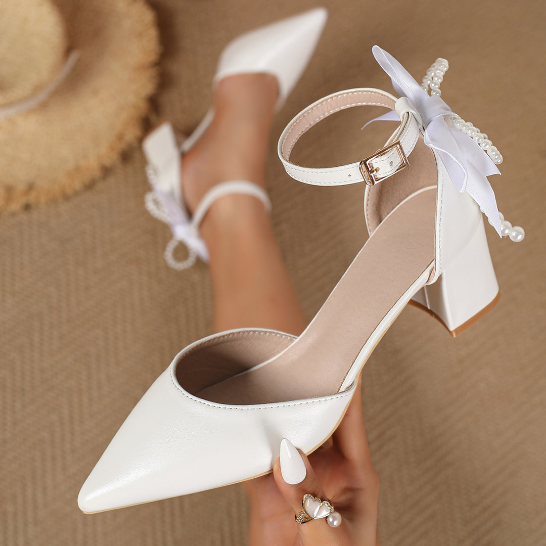 French Floral Pointed Toe Heels