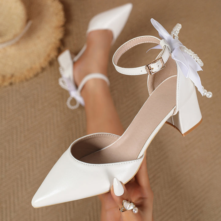 French Floral Pointed Toe Heels