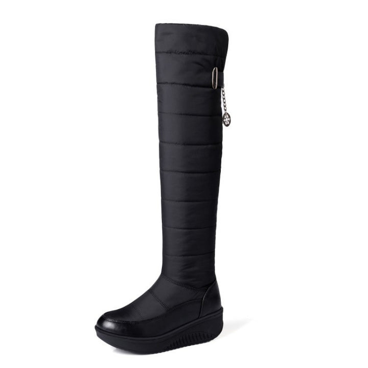 SUNKISSEDSTEP Women’s Buckle-Detail Waterproof Over-the-Knee Snow Boots