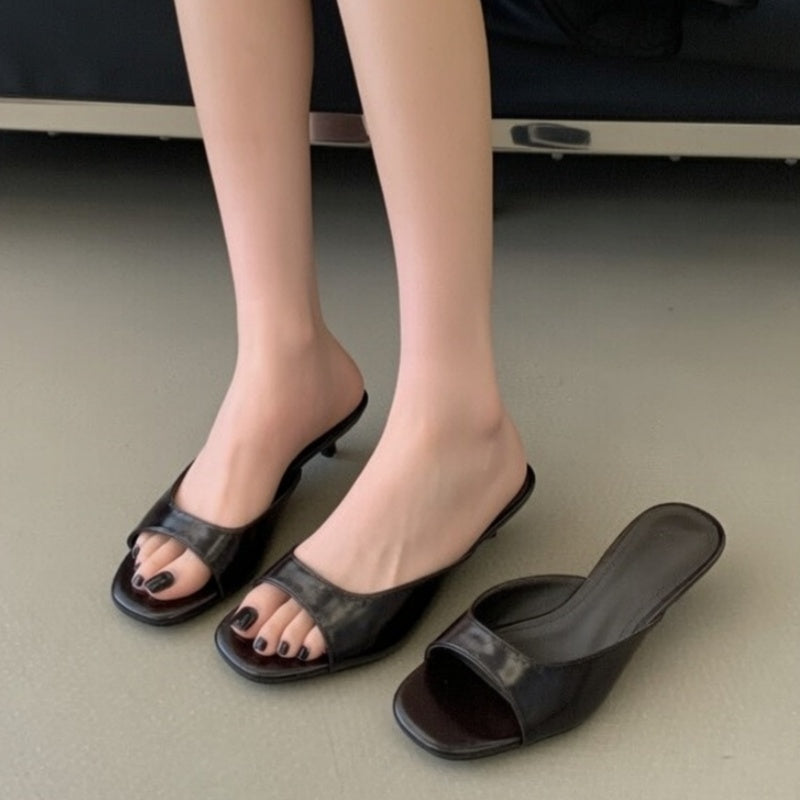 SUNKISSEDSTEP Women’s Minimalist Kitten Heel Slides (US 5.5–8)