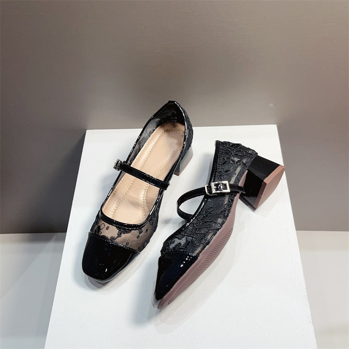 Embroidered Mary Jane Flats