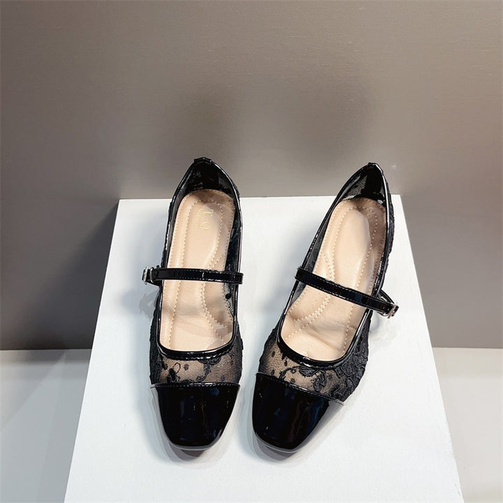 Embroidered Mary Jane Flats