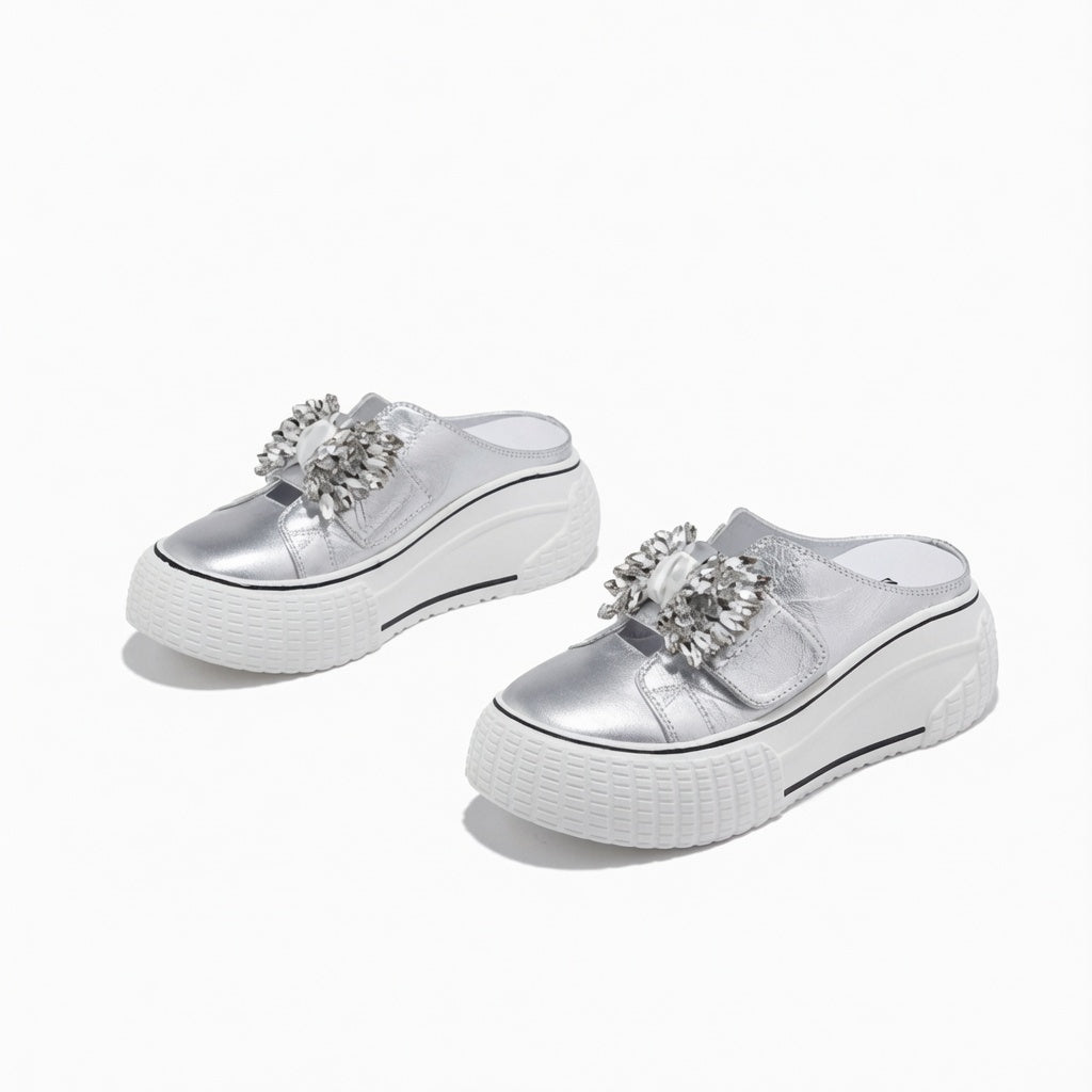 Crystal Platform Mule Clogs