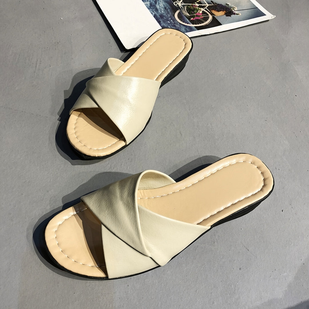 SUNKISSEDSTEP Women’s Crocodile Texture Platform Slide Sandals