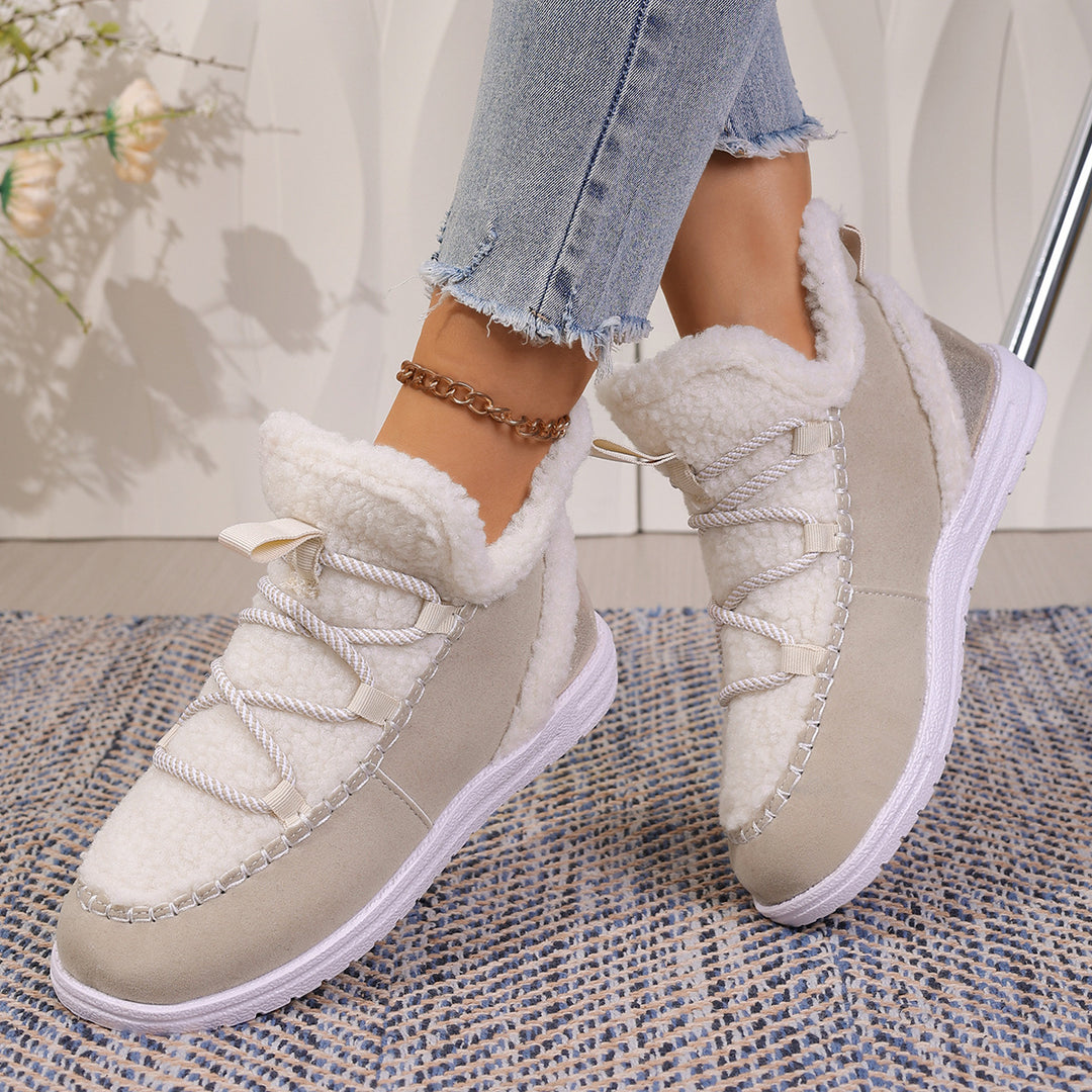 SUNKISSEDSTEP Women’s CozyLace Plush-Lined Winter Shoes