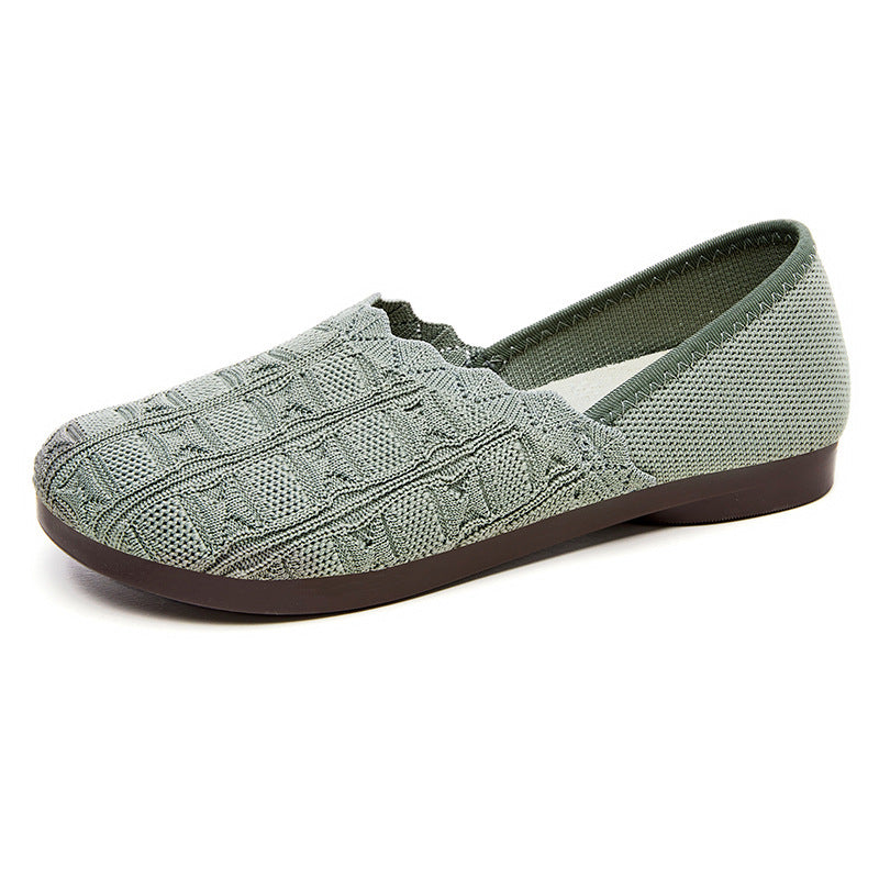 Breathable Knit Slip-On Flats