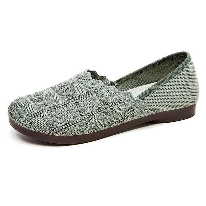 Breathable Knit Slip-On Flats