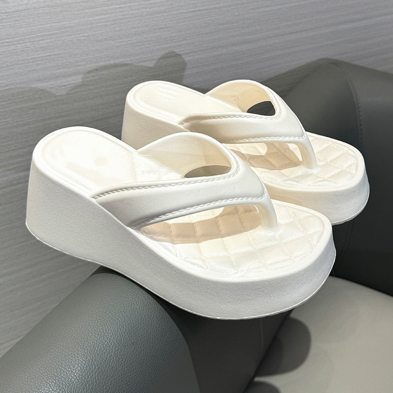 Quilted Platform Flip-Flop Sandals