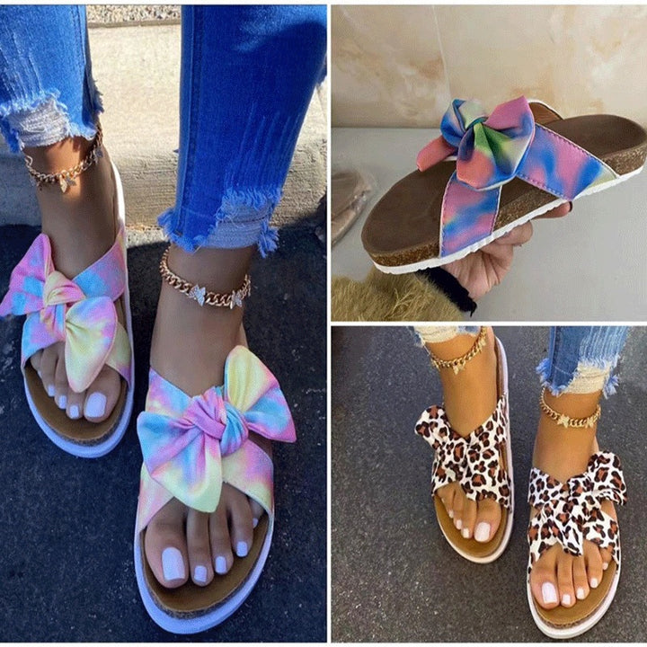 SUNKISSEDSTEP Women’s Leopard Bow Comfort Slides (US 5.5–9.5)