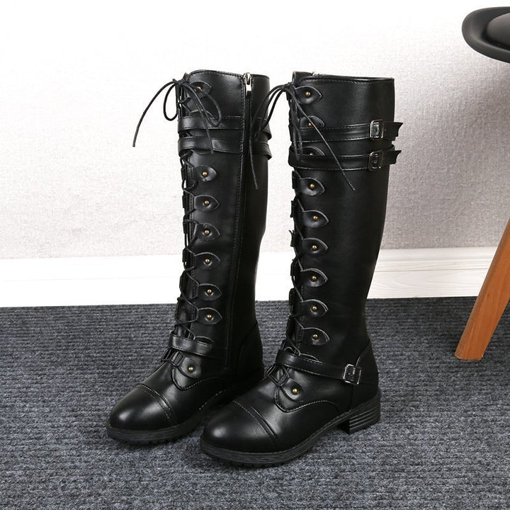 SUNKISSEDSTEP Women’s Vintage Lace-Up Riding Boots