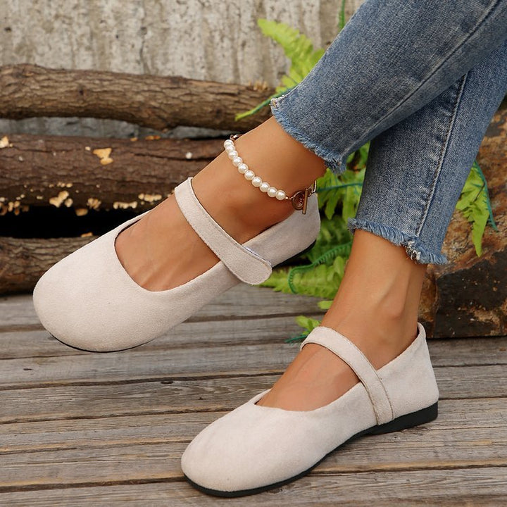 SUNKISSEDSTEP Women’s Suede Mary Jane Flat Shoes