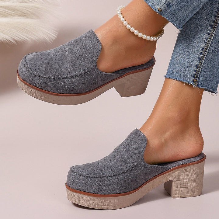 SUNKISSEDSTEP Women’s LuxeComfort Suede Mule Heels