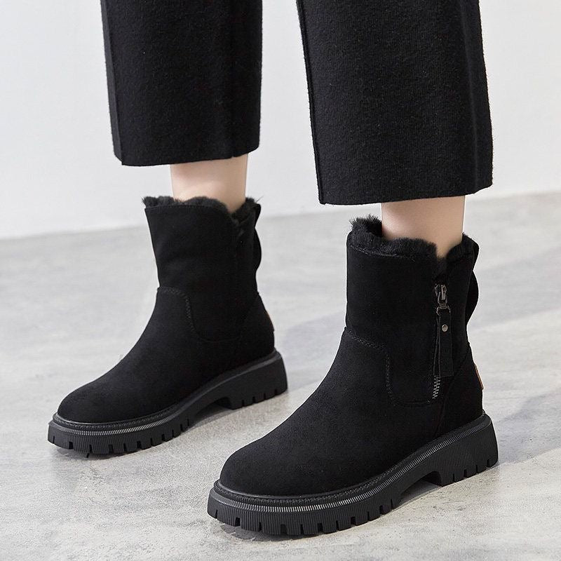 SUNKISSEDSTEP Women’s Plush-Lined Suede Winter Ankle Boots