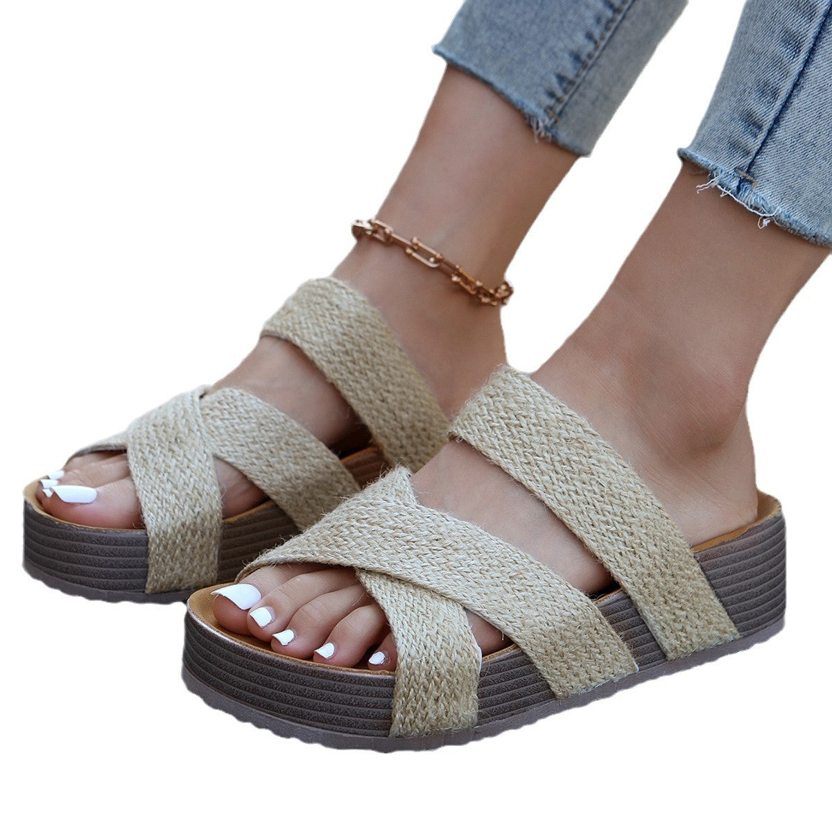 SUNKISSEDSTEP Women’s Cross-Style Slide Sandals (US 5.5–9.5)