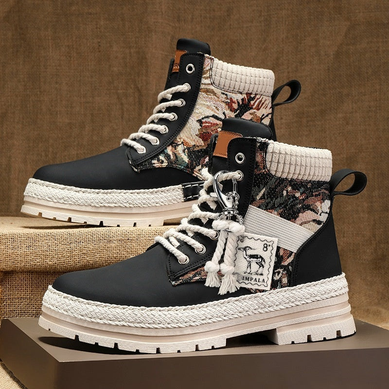 SUNKISSEDSTEP Men’s High-Top Lace-Up Winter Work Boots
