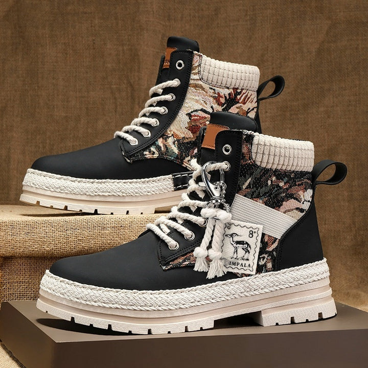 SUNKISSEDSTEP Men’s High-Top Lace-Up Winter Work Boots