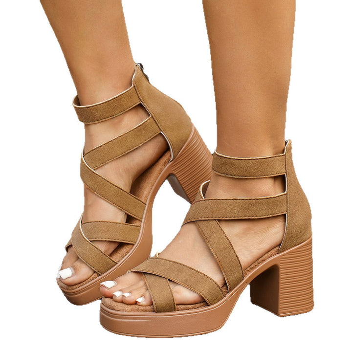 SUNKISSEDSTEP Women’s Harper Platform Block Heel Sandals (US 6–9.5)