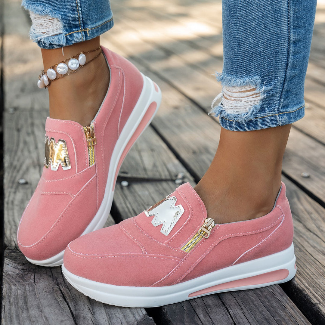 SUNKISSEDSTEP Women’s Side-Zip Platform Casual Walking Shoes