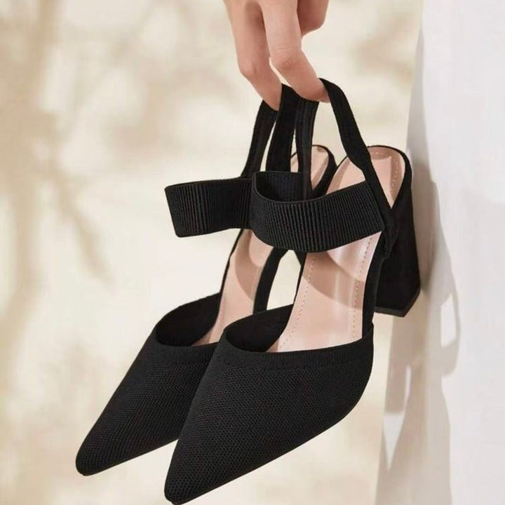 SUNKISSEDSTEP Women’s Sophia Pointed-Toe Block Heel Slingback Pumps (US 6–9.5)