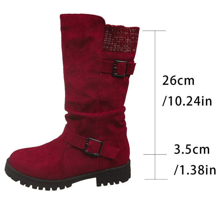 Suede Slouch Mid-Calf Boots