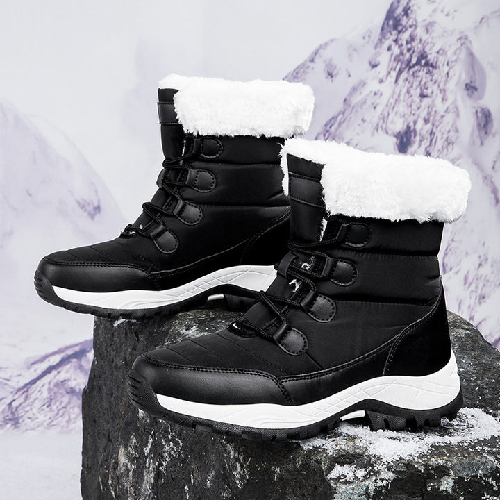 SUNKISSEDSTEP Women’s CozyPlush Lace-Up Snow Boots