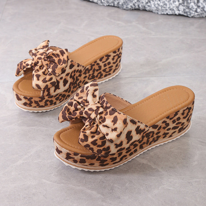 SUNKISSEDSTEP Women’s Bella Bow Platform Slides