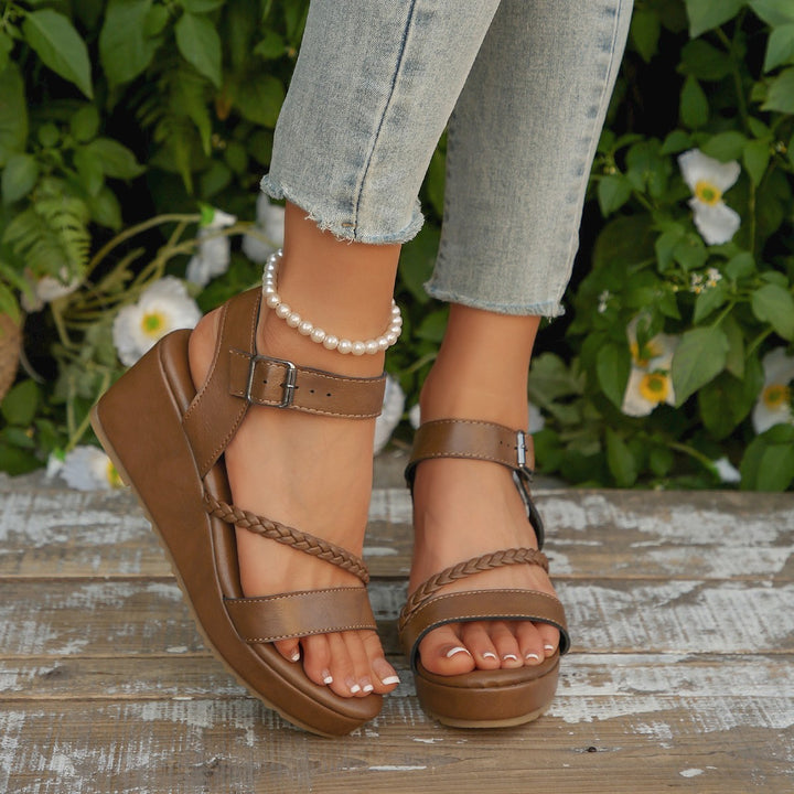 SUNKISSEDSTEP Women’s Aria Braided Platform Wedge Sandals (US 5.5–9.5)