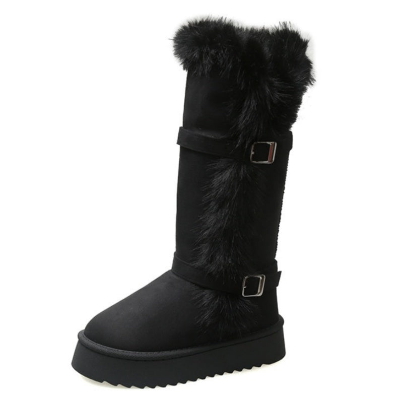 SUNKISSEDSTEP Women’s CozyBuckle Fur-Lined Winter Boots