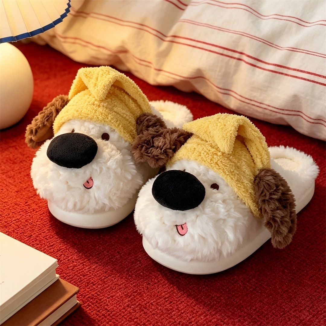 SUNKISSEDSTEP Unisex Cute Animal Plush Platform Slippers